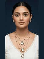 Aganya kreation jewelry Sets Polki Kundan Noor Long Mala Set - Exquisite Jewelry