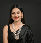 Aganya kreation jewelry Sets Pragati Real Pearl Triple-Layer Necklace Set with Statement Pendant- Elegant Ethnic Jewelry for All Occasions