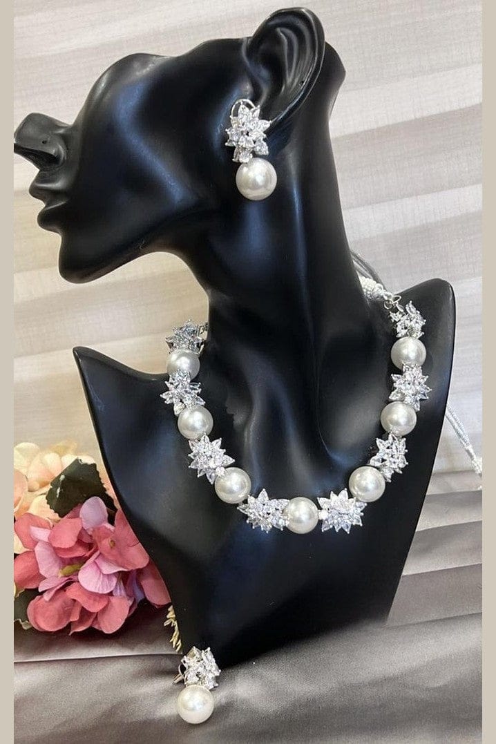 Aganya kreation jewelry Sets Prerna Ad Pearl Set - Elegant Jewelry for Every Occasion