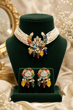 Aganya kreation jewelry Sets Pritika Polki Navratan Set - Ethnic Choker & Earrings