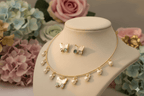 Aganya kreation jewelry Sets Real Mother Pearl Aravali Hasli Set - Elegant Ethnic Jewelry