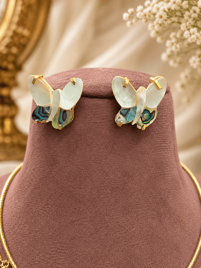 Aganya kreation jewelry Sets Real Mother Pearl Aravali Hasli Set - Elegant Ethnic Jewelry