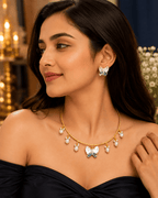 Aganya kreation jewelry Sets Real Mother Pearl Aravali Hasli Set - Elegant Ethnic Jewelry