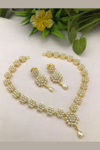 Aganya kreation jewelry Sets Real Pearl Damini Sleek Set - Elegant Brass Jewelry