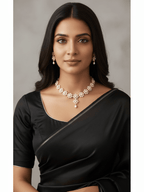 Aganya kreation jewelry Sets Real Pearl Damini Sleek Set - Elegant Brass Jewelry