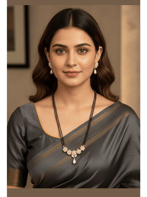 Aganya kreation jewelry Sets Real Pearl Kamakhaya Mangalsutra - Elegant Brass Jewelry