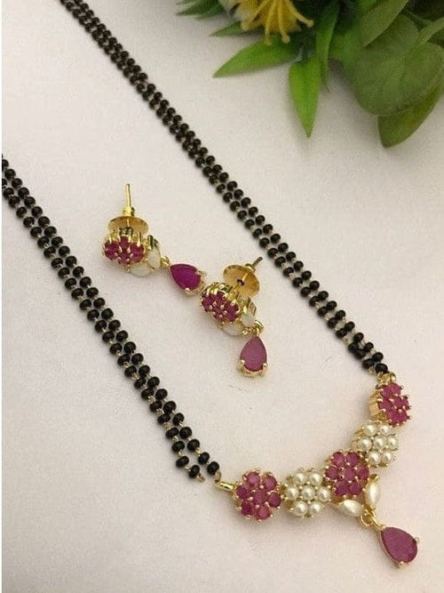 Aganya kreation jewelry Sets Real Pearl Kamakhaya Mangalsutra - Elegant Brass Jewelry