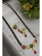 Aganya kreation jewelry Sets Real Pearl Kamakhaya Mangalsutra - Elegant Brass Jewelry Red,green and white