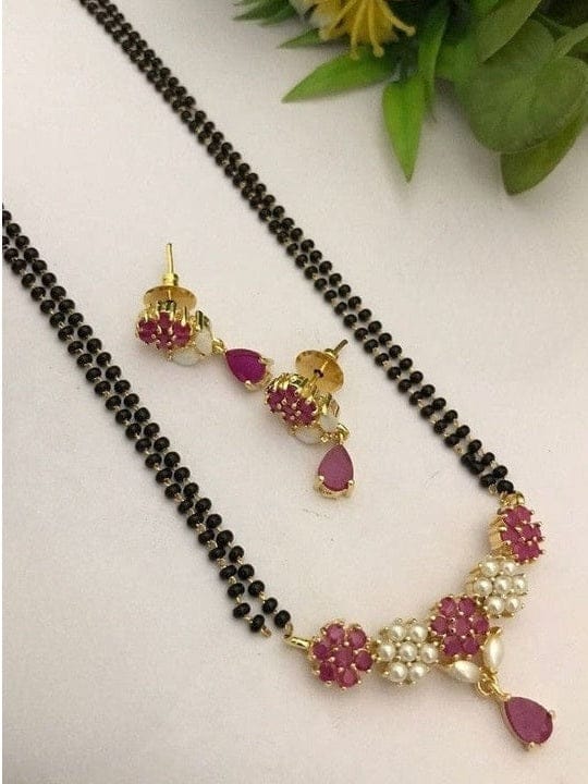 Aganya kreation jewelry Sets Real Pearl Kamakhaya Mangalsutra - Elegant Brass Jewelry