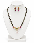 Aganya kreation jewelry Sets Real Pearl Kamakhaya Mangalsutra Set — Freshwater Pearl, CZ & Imitation Stones with Matching Earrings