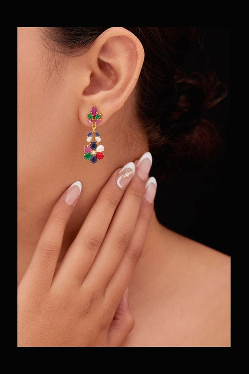 Aganya kreation jewelry Sets Real Pearl Malini Sleek Set - Elegant Brass Jewelry