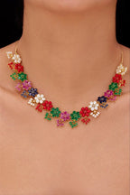 Aganya kreation jewelry Sets Real Pearl Malini Sleek Set - Elegant Brass Jewelry