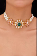 Aganya kreation jewelry Sets Real Pearl Paulmi Set - Elegant Handcrafted Jewelry