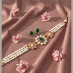 Aganya kreation jewelry Sets Real Pearl Paulmi Set - Elegant Handcrafted Jewelry