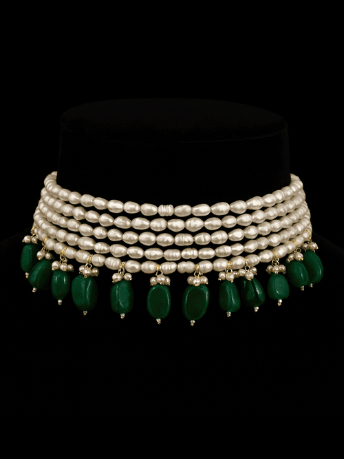Aganya kreation jewelry Sets Real Pearl Simon Semi Precious Set - Elegant Jewelry