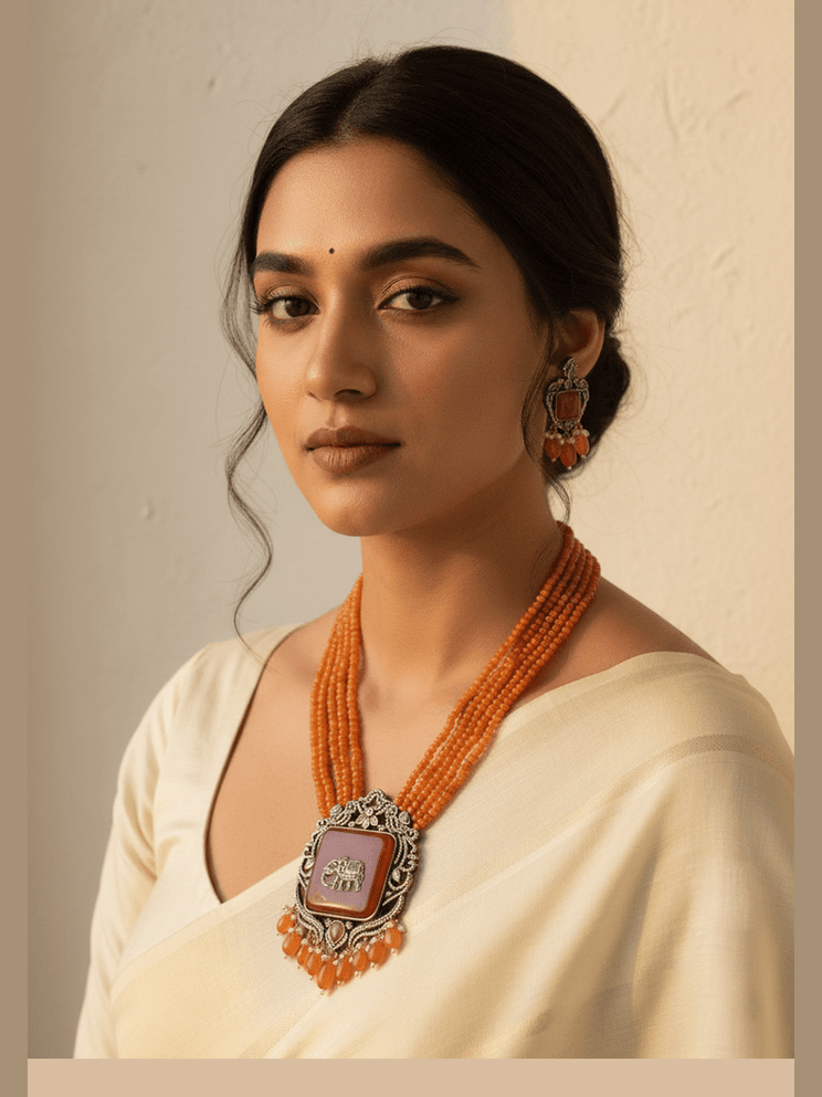 Aganya kreation jewelry Sets Revti Kundan Semi Precious Set - Elegant Ethnic Jewelry