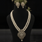 Aganya kreation jewelry Sets Rhea Real Pearl Set - Elegant Brass Jewelry for Every Occasion