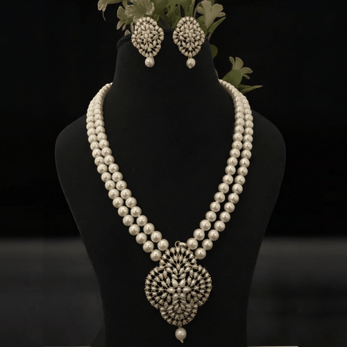 Aganya kreation jewelry Sets Rhea Real Pearl Set - Elegant Brass Jewelry for Every Occasion