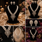 Aganya kreation jewelry Sets Rhea Real Pearl Set - Elegant Brass Jewelry for Every Occasion