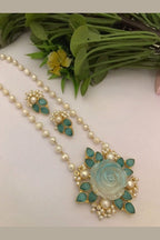 Aganya kreation jewelry Sets Rishika Real Pearl Set - Elegant Brass Jewelry