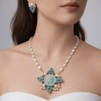 Aganya kreation jewelry Sets Rishika Real Pearl Set - Elegant Brass Jewelry