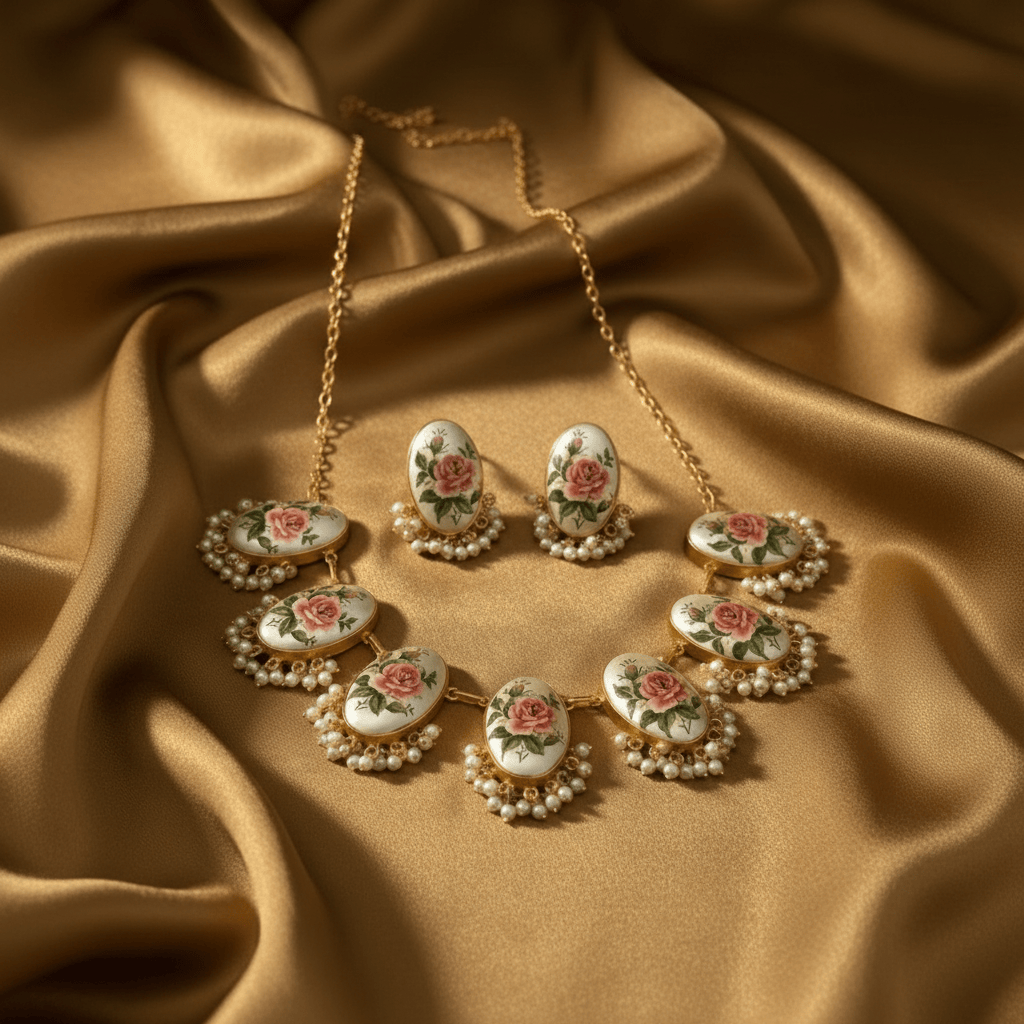 Aganya kreation jewelry Sets Ritanya Real Pearl Set - Handcrafted Elegance for Every Occasion