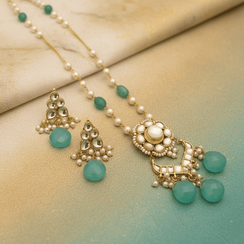 Aganya kreation jewelry Sets Rohika Polki Sleek Set - Elegant Ethnic Jewelry