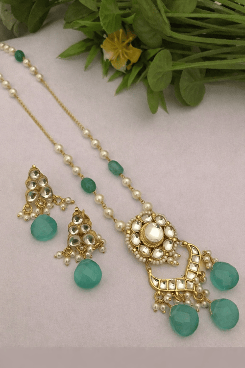 Aganya kreation jewelry Sets Rohika Polki Sleek Set - Elegant Ethnic Jewelry