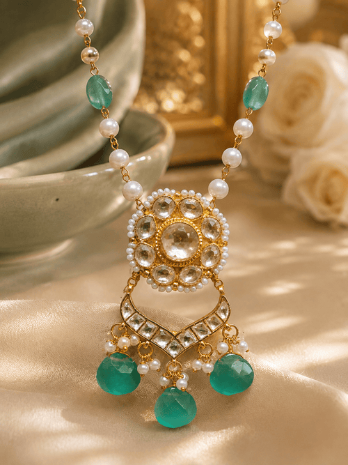 Aganya kreation jewelry Sets Rohika Polki Sleek Set - Elegant Ethnic Jewelry