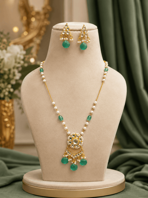 Aganya kreation jewelry Sets Rohika Polki Sleek Set - Elegant Ethnic Jewelry