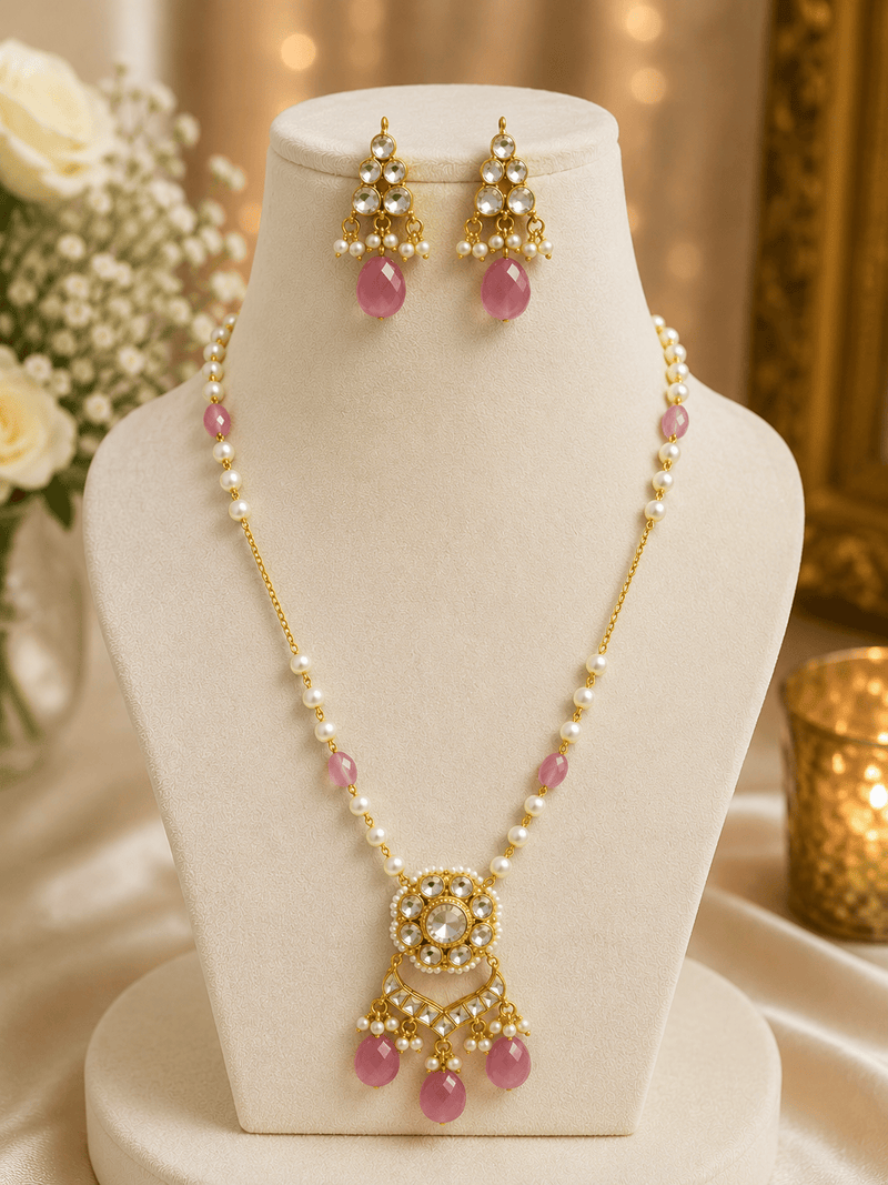 Aganya kreation jewelry Sets Rohika Polki Sleek Set - Elegant Ethnic Jewelry