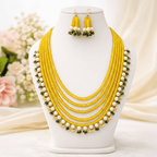 Aganya kreation jewelry Sets Royal Onyx Multi-Layer Beaded Pearl Necklace Set