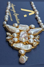 Aganya kreation jewelry Sets Ruchika Real Pearl Set - Elegant Handcrafted Jewelry