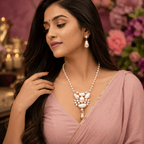 Aganya kreation jewelry Sets Ruchika Real Pearl Set - Elegant Handcrafted Jewelry