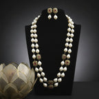 Aganya kreation jewelry Sets Sajni Shell Pearl Mala - Ethnic Kundan Jewelry