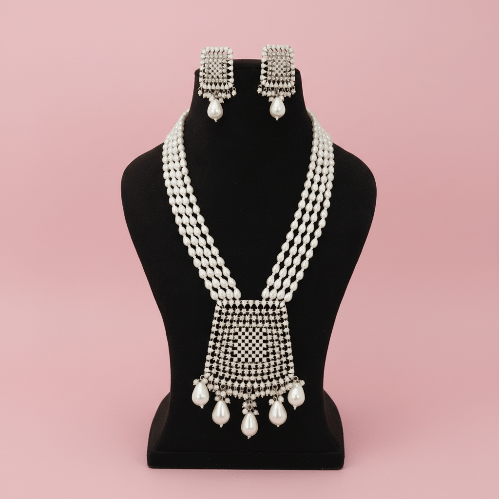 Aganya kreation jewelry Sets Saranya real pearl set