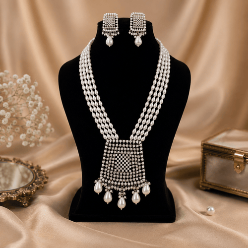 Aganya kreation jewelry Sets Saranya real pearl set