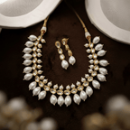 Aganya kreation jewelry Sets Sasha Shell Pearl Set - Elegant Ethnic & Western Jewelry at Aganya Kreation