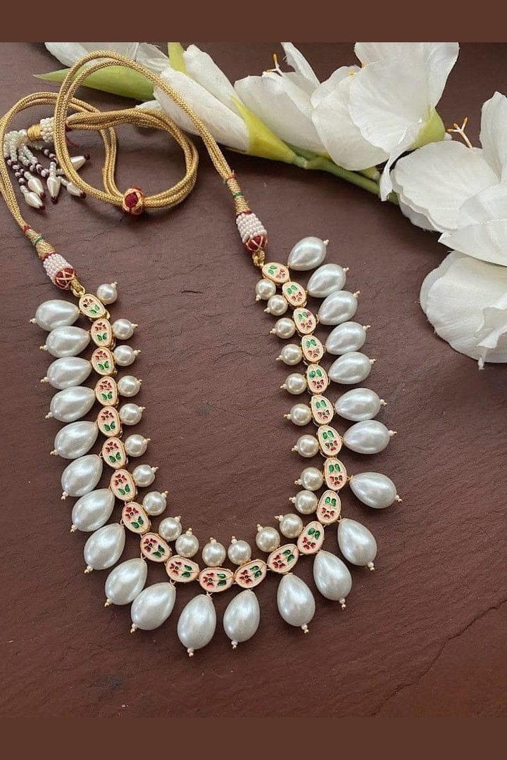 Aganya kreation jewelry Sets Sasha Shell Pearl Set - Elegant Ethnic & Western Jewelry at Aganya Kreation