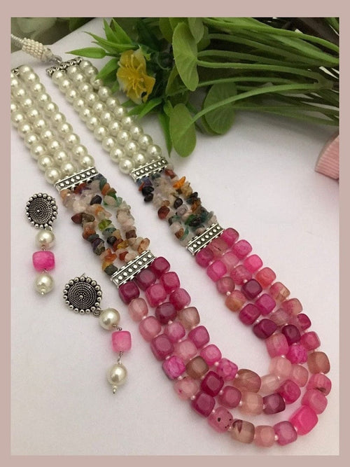Aganya kreation jewelry Sets Semi Precious Digambari Mala Set - Unique Natural Stone Jewelry 5