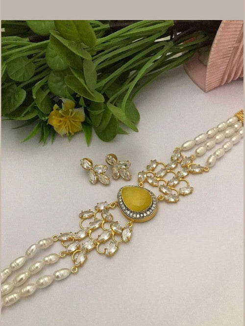 Aganya kreation jewelry Sets Shanika Real Pearl Choker Set - Elegant & Timeless Jewelry 5