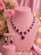 Aganya kreation jewelry Sets Shayla Necklace - Elegant Ethnic & Western Jewelry Set Ruby red