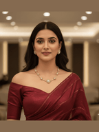 Aganya kreation jewelry Sets Shikha Elegant Gold-Plated Polki Kundan & Pearl Choker Set with Matching Stud Earrings