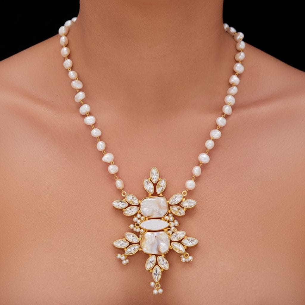 Aganya kreation jewelry Sets Shyama Real Pearl Set - Elegant Handcrafted Jewelry