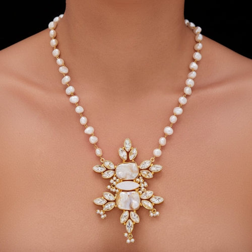 Aganya kreation jewelry Sets Shyama Real Pearl Set - Elegant Handcrafted Jewelry