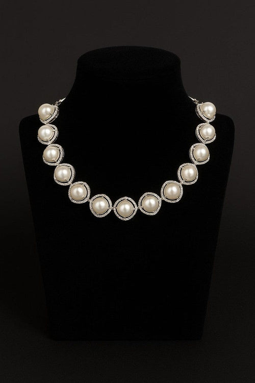 Aganya kreation jewelry Sets Sneha Ad Pearl Set - Elegant Partywear Jewelry