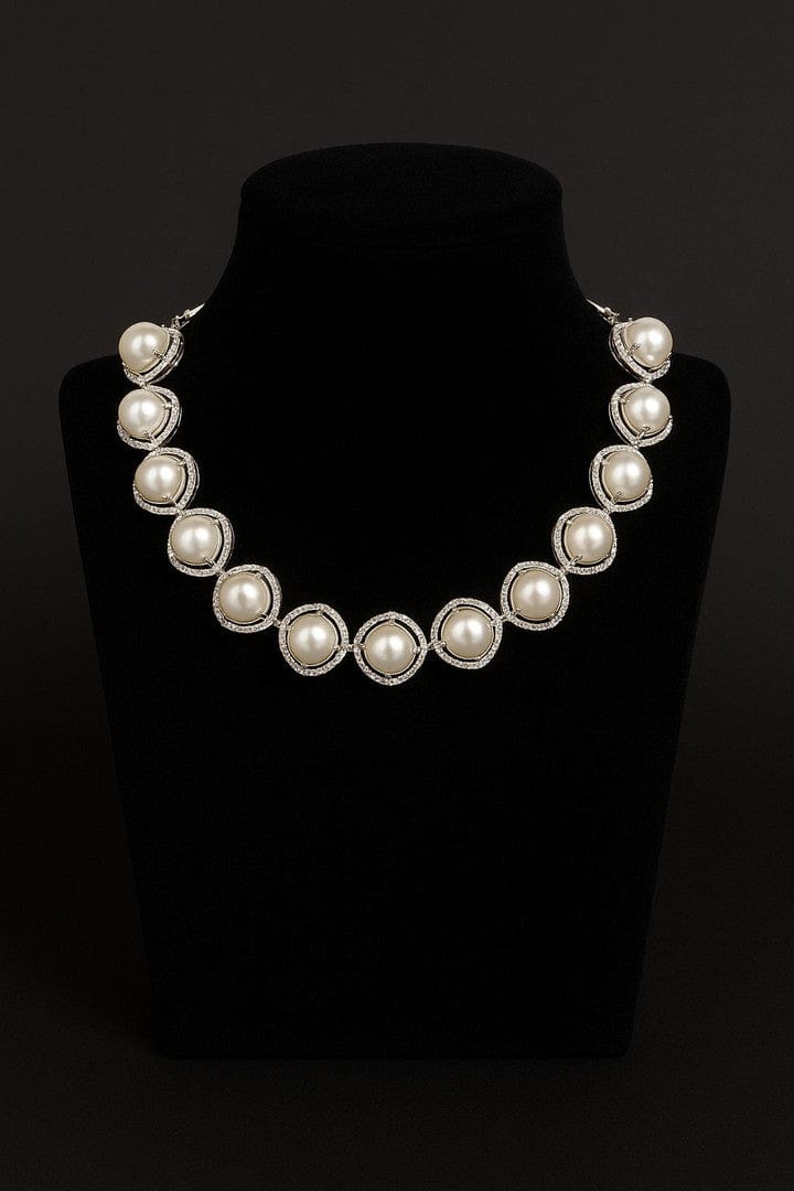 Aganya kreation jewelry Sets Sneha Ad Pearl Set - Elegant Partywear Jewelry