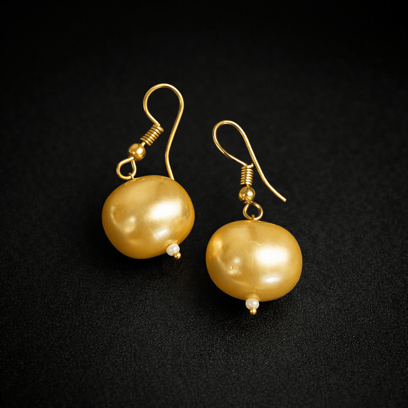 Aganya kreation jewelry Sets Sonalika Mala Set - Elegant Brass Jewelry with Shell Pearls