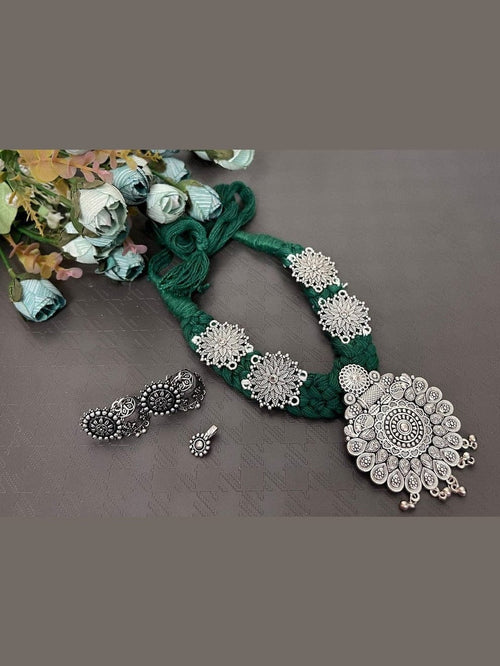 Aganya kreation jewelry Sets Srinika Combo - Exquisite Navratri Accessory Dark green