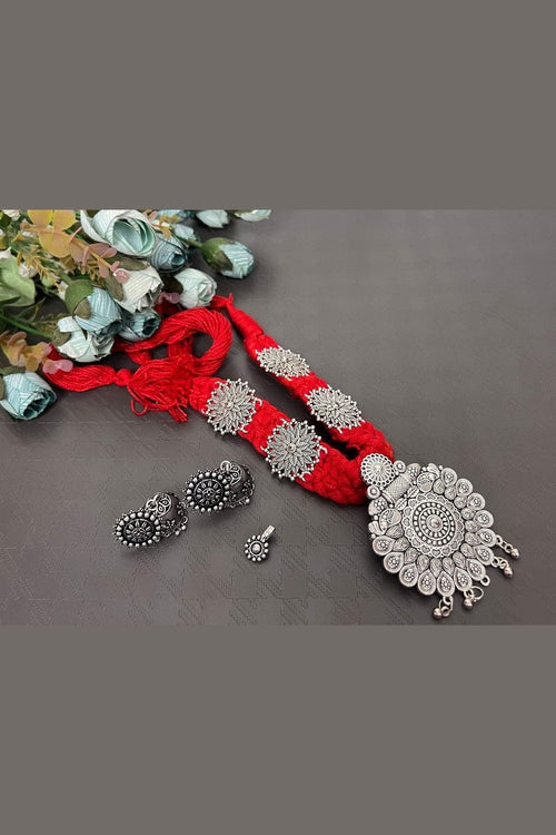 Aganya kreation jewelry Sets Srinika Combo - Exquisite Navratri Accessory Red